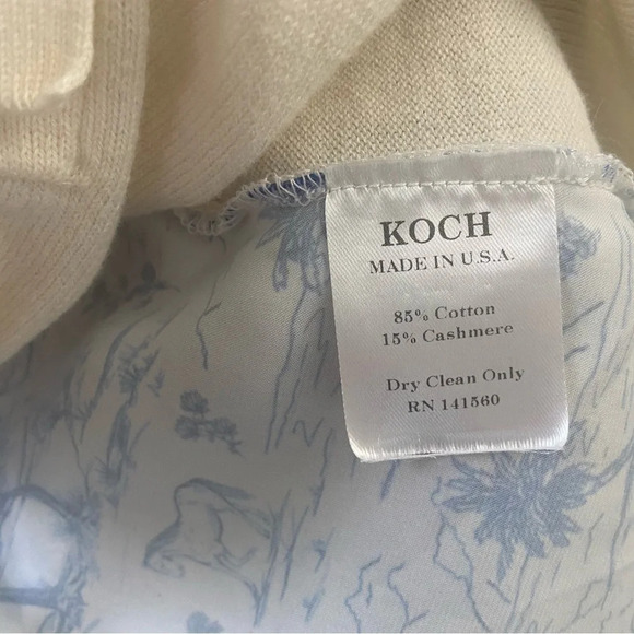 KOCH Longfellow Sweater Royal Toile Size Medium Nature Horses - Picture 9 of 9